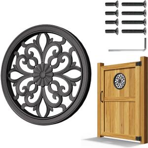 Fence Gates Decorative, Aluminum Alloy Decorative for Wooden Fence, Shed, Barn & Outdoor Patio Decor, Circle, 15.1"