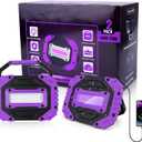 Roperry 2 Pack Rechargeable Black Light, 5000mAh Cordless Battery Powered Magnetic Portable LED Blacklight, 395nm Ultraviolet Flood Light for Glow, Dark Party, Catfishing, Halloween (2 Pack)