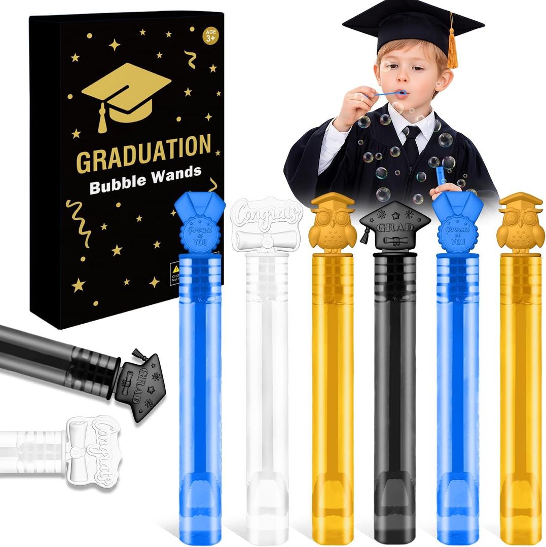 Bulk Class of 2026 Gifts for High School Students 64 PCS, Graduation Mini Bubble Wand Party Favor Supplies for Kid, Kindergarten Preschool Grad Gift Goodie Treat Bag Stuffers Decorations for Boy Girls