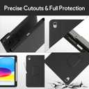 YBING for iPad A16 Case with Keyboard 11th &10th Generation, 360 Rotation Magnetic Cover with 7-Color Backlit Wireless Detachable Keypad with Pencil Holder for iPad 11th 2025/10 Gen 10.9" 2022 (Black)