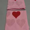 Fjfz Valentines Day Throw Pillow Covers 18 x 18 Inch Set of 2, Valentines Day Decorations Soft Plush Faux Fur Pink Love Hearts Home Decor, Bedroom Living Room Sofa Wedding Couch Cushion Case