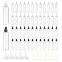 48 Pcs 8 oz Plastic Spray Bottles Refillable Mist Sprayer with Spray Cap Classic Fine Mist Spray Bottles Clear Empty Plastic Travel Bottles for Oils Travel Perfumes Essential (Black,White)
