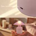 Small Cute Table Lamp: Portable Rechargeable Nightstand Light  Christmas Gift for Girls (Pink-Pink)