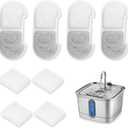 Stainless Steel Cat Water Fountain, 101oz/3L Automatic Pet Water Fountain, Dog Water Fountain for Cats, Small Dogs (The Set Only Include Official 4 Packs Replacement Filters & Sponges)