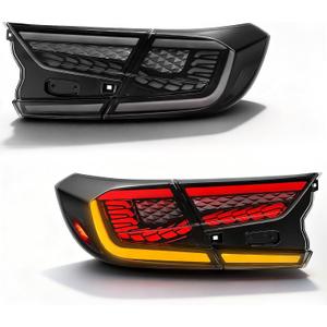Sequential LED Tail Lights for 20182022 Honda Accord 10th Gen/Refresh,CyberScale Style, Startup Animation, Dynamic Turn Signal, Bright Brake & Reverse, Gray Lens, Plug-and-Play, Weatherproof