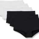 Amazon Essentials Women's Peached Microfiber Boyshort Panties, Pack of 6 (XXL)