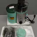 QCen Juicer Machine, 500W Centrifugal Juicer Extractor with Wide Mouth 3 Feed Chute for Fruit Vegetable, Easy to Clean, Stainless Steel, BPA-free (Aqua)