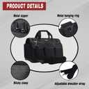 FASTECH 22-inch Heavy Duty Bottom Tools Bag With Wide Mouth For Tool Storage, Carrier and Organizer, Tool Bag For Men, Wide Mouth Tote Bag With Inside Pockets (22Inch)