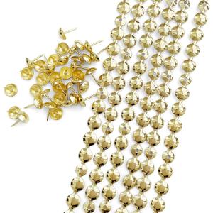 Let's Decorate 10 Meters D11mm Gold Upholstery Tacks Strips/Nailhead Trims,Decorative Nail Strips with Upholstery Tacks for Sofa Headboard Bench(F:11mm Golden)