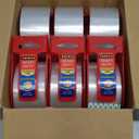 Heavy Duty Packing Tape with Dispenser, Clear Shipping Tape Packaging Tape Dispensers for Shipping Mailing Moving Sealing Storage and Packing, 2 in. x 55 yd., 6 Tape Rolls with Dispensers