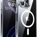 CANSHN Magnetic Compatible with iPhone 16 Pro Case Clear, Upgraded [Full Camera Protection] [Compatible with Magsafe] Non-Yellowing Protective Shockproof Bumper Phone Cover 6.3 Inch - Clear