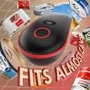 Handsfree Smart Touch Rechargeable Electric Can Opener Easy Flex Side Cut All Can Sizes with LED Display and Smooth Edge Safety for Arthritis & Seniors, Auto Kitchen Gadget (Black)