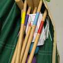 ApudArmis 32In Six Player Croquet Set with Deluxe Premiun Pine Wooden Mallets,Colored Ball,Wickets,Stakes - Lawn Backyard Game Set for Adults/Teens/Family (Large Carry Bag Including)