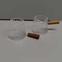 2-Pack Espresso Cups 6OZ, Espresso Accessories, Expresso Shots Cup, Espresso Shot Glass with V-Shaped Mouth, Ribbed Milk Frothing Pitcher, Glass Measuring Cup