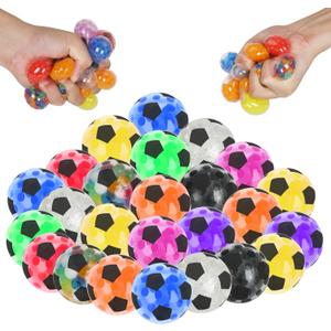 20 Pack Mini Stress Balls Set Fidget Toys for Adults, Colorful Soccer Squishy Squeeze Stress Relief Ball, Party Favors Bags Gifts