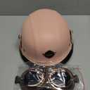 Motorcycle Half Helmet Retro German Handmade Leather Half Face Quick Release Buckle & Goggles - DOT Approved (Pink, L)