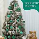 Soulchen 36 Pcs Christmas Balls Ornaments Bulk 3.15''/2.36''/1.57''Green & Silver Christmas Tree Decorations Glitter Xmas Decorative Hanging Ornaments Luxury Home Decor for Xmas (Green and Gold)