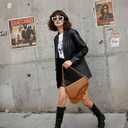 Fashion Women Saddle Shoulder Bag Clutch Purse Small Crossbody Satchel Handbag Woven Imitation Crocodile Leather Bag