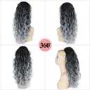 Ombre Gray Ponytail hairpiece for black women Drawstring Long Curly Pony Tail Hair Extainson Fake Ponytail Extensions Gray Drawstring Ponytail for Black Women(Sliver Gray mix 6 OZ)