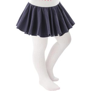 Baby Girls Tights Cable Knit Tights Thick Solid Footed Winter Warm Leggings | Cotton Rich,Cable Knit, Soft & Cozy,Stretch Fit,Warm,Ribbed Waist,Durable,Machine Washable,Fade Resistant (White)