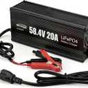48V 20A LiFePO4 Battery Charger, 58.4V Lithium Battery Charger, Fast Charging, Over-Current and Over-Voltage Protection for 48V Lithium Iron Phosphate Batteries