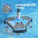 UIRWAY Upgrade Pool Vacuum Head with Side Brush & 360 Swivel Cuff, Heavy Duty Manual Kink-Resistant 1-1/2" x 30 Ft Vacuum Hoses, Weighted Triangular Shape for Inground & Above Ground Pool(No Pole)