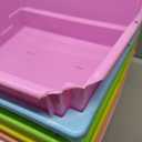 6 Pack Picture Book Bin with Dividers Classroom Library Book Bin Large Plastic Books Holders with Labels for Classroom Library Magazines Storage Organizer 13.5 x 13.5 x 7.75 in(Candy)