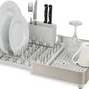 Joseph Joseph Extend Steel Expandable Dish Drying Rack with Removable Cutlery Holder Swivel Draining Spout, Stainless Steel