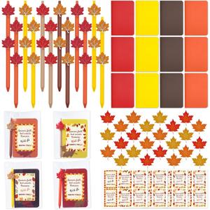 Pecopcock 24 Sets Fall Party Favors Fall School Gifts Autumn Party Classroom Exchange Gifts for Adult Students Prizes Maple Thanksgiving Pens Notebooks Bookmarks