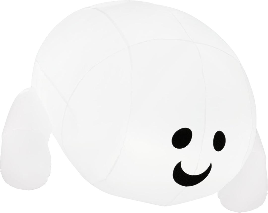 JOYIN Halloween Inflatable Outdoor Decorations, 4.5ft Inflatable Cute Ghost Decoration Lying On The Roof with LEDs, Halloween Blow Up Yard Decor for Parties Roof Decor White