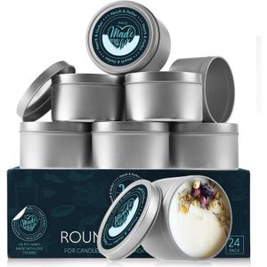 Hearth & Harbor 8 oz. Tin Jars for Candle Making - 120 Pack DIY Candle Containers with Lids - Bulk Tin Storage for Candles