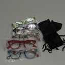 Kerecsen Reading Glasses 5 Pack Unisex Fashion Spring Hinge with Pattern Design Readers (5 Pack Mix Color-2)