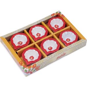 Premium Handmade Terracoaat Set of 6 Clay Diya for Diwali/Navratri Decorations Oil Lamp Diwali Clay Diya Tea Light Holder Home Decor Festival Gifts Puja Items
