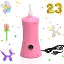 AXHJ Balloon Pump Electric Air Pumps for Long Balloons, Electric Air Balloon Pump, Balloon Inflator for Foil Twisty Animal Balloons in Birthday Party for Decorations (Pink)