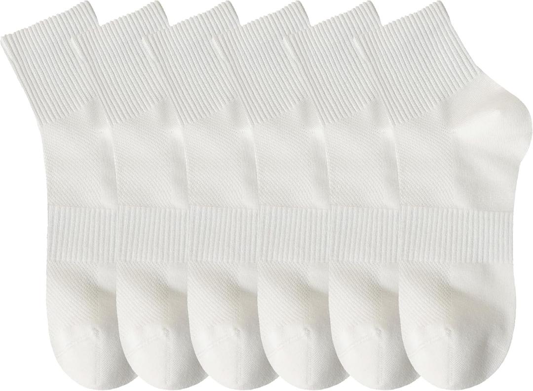 MAGIARTE Womens Mini Crew Ankle Socks Athletic Casual Cotton Socks for Women (5-10, Mesh Instep #C01 (6 Pairs))