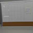 Amazon Basics 24" x 36" Monthly Whiteboard Calendar with Cork Board, Wall Mounted, Easy to Install, Silver Aluminum Frame, Erasable Planning Organization