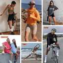 MOREFEEL 3 Pack Biker Shorts Women with Pockets  5" Tummy Control High Waisted Workout Gym Yoga Athletic Shorts (XX-Large-3X-Large, 02 Black,grey,navy Blue)