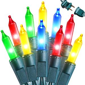 Joomer LED Christmas Lights, 19.5FT 100 LED Multicolor Christmas Tree Lights, Connectable Waterproof Mini String Lights Plug in for Indoor Outdoor Home Christmas Decoration