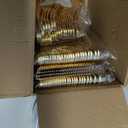 WELLIFE 100PCS White Plastic Dessert Plates and 100PCS Gold Disposable Forks, Premium Hard Dessert Plate 7.5”, Appetizer Plastic Plates for Party and Wedding