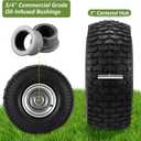 15x6.00-6 Lawn Mower Tire and Wheel Front Tire 2PCS, 3" Centered Hub | Bore ID 3/4" | Natural Rubber 4 Ply with Tube for John Deere Craftsman Husqvarna Riding Mowers Lawn Tractors