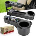Roykaw Golf Cart Armrest with Cup Holder/Rear Seat Arm Rests Fit for EZGO/Club Car/Yamaha & Most Golf Cart, Upgrade 3rd Gen - with Phone Holder, No Drilling Required, Fit 1.0"/1-1/4" Square Tube Frame