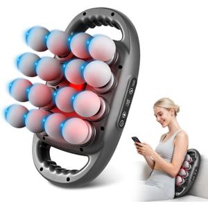 16-Head Massage Gun Set, Deep Tissue Massager with 9 Modes & Levels, Muscle Massager Pain Relief, Percussion Massage Gun for Back/Shoulders/Legs/Waists (Black, 16-Head)