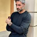 COOFANDY Mens Sweater Crewneck Pullover Long Sleeve Lightweight Sweater Plain Knit Silm Fit (Black, M)