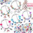 Acejoz 85 Pcs Charm Bracelet Making Kit, DIY Charm Bracelets Beads for Adults and Beginner Jewelry Making Kit