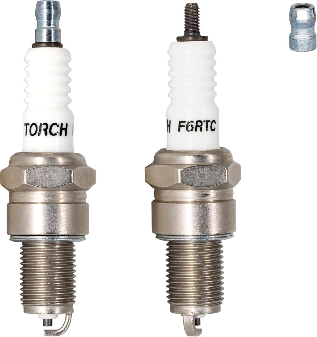 PK2 TORCH F6RTC Spark Plug Replace for NGK 7131 BPR6ES Spark Plug, for Bosch WR6DC WR7DC Spark Plug, for Champion RN9YC RN10YC Spark Plug,for Denso W20EPR-U Spark Plug,for MTD 951-10292/751-10292,OEM