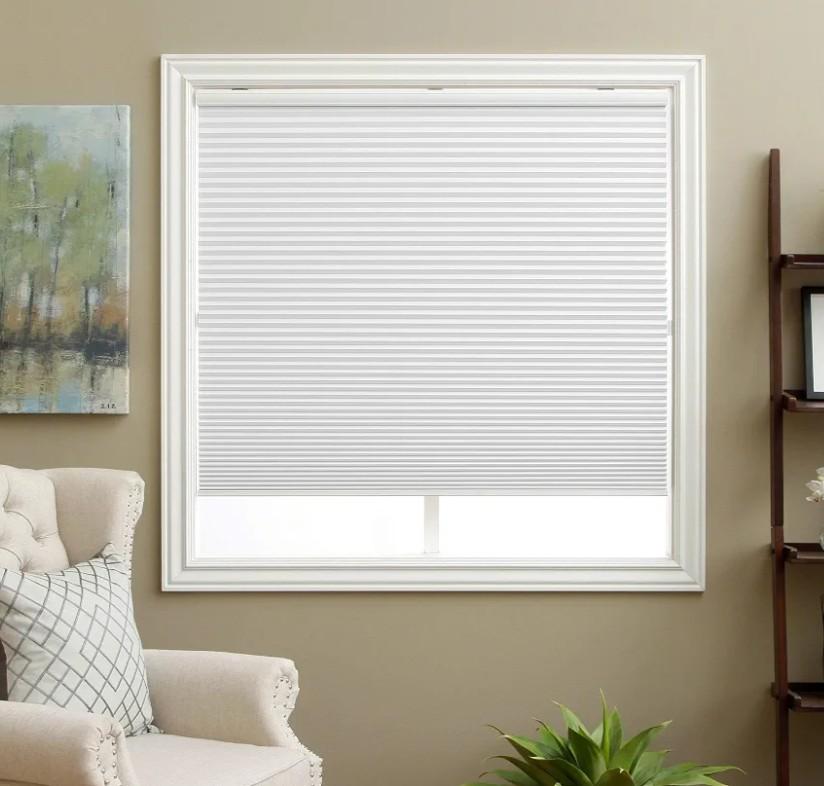 MYshade Cordless Blackout Cellular Shades for Windows, Honeycomb Window Shades with Thermal Insulation, Child & Pet Safe Room Darkening Shade, Easy Install,46" W x 48" H, White