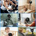 Stroller Fan Portable, Personal Fan for Travel, Digital display, Detachable 5 Speeds Rechargeable 360 Rotate Flexible Tripod Fan, For Home Office Stroller Camping - Black