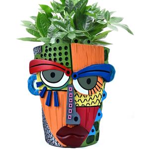 Abstract Face Planter Pots for Indoor Plants & Flowers Deco Gift
Funny Planter,Colorful Resin Flower Pots with Drainage Holes,Adorable Quirky Decor for Outdoor Garden,Patio & Home(L Modern)