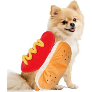 hoyuwak Hot Dog Pet Costume Funny Cute Food Hot Dog Costume for Pet Halloween Cosplay, Small