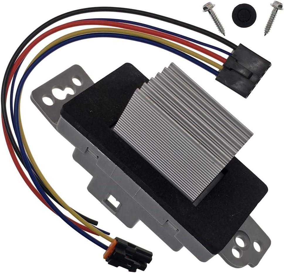 HVAC Blower Motor Control Module Resistor Kit With Harness 15-81773 19260762 Compatible with Chevrolet Chevy Trailblazer Silverado Tahoe Suburban GMC Envoy Sierra Yukon